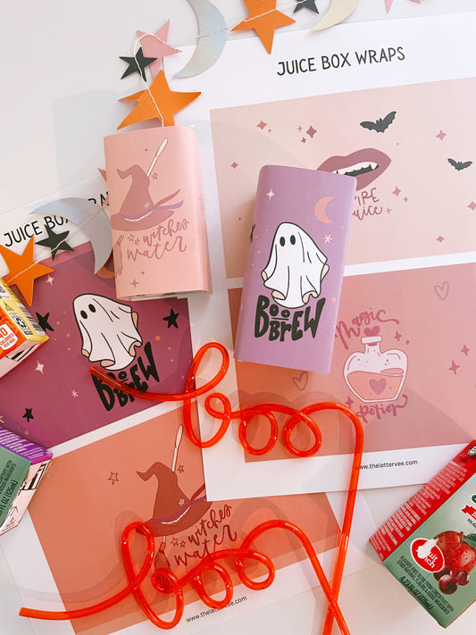 Halloween juice box wrappers | Printable party