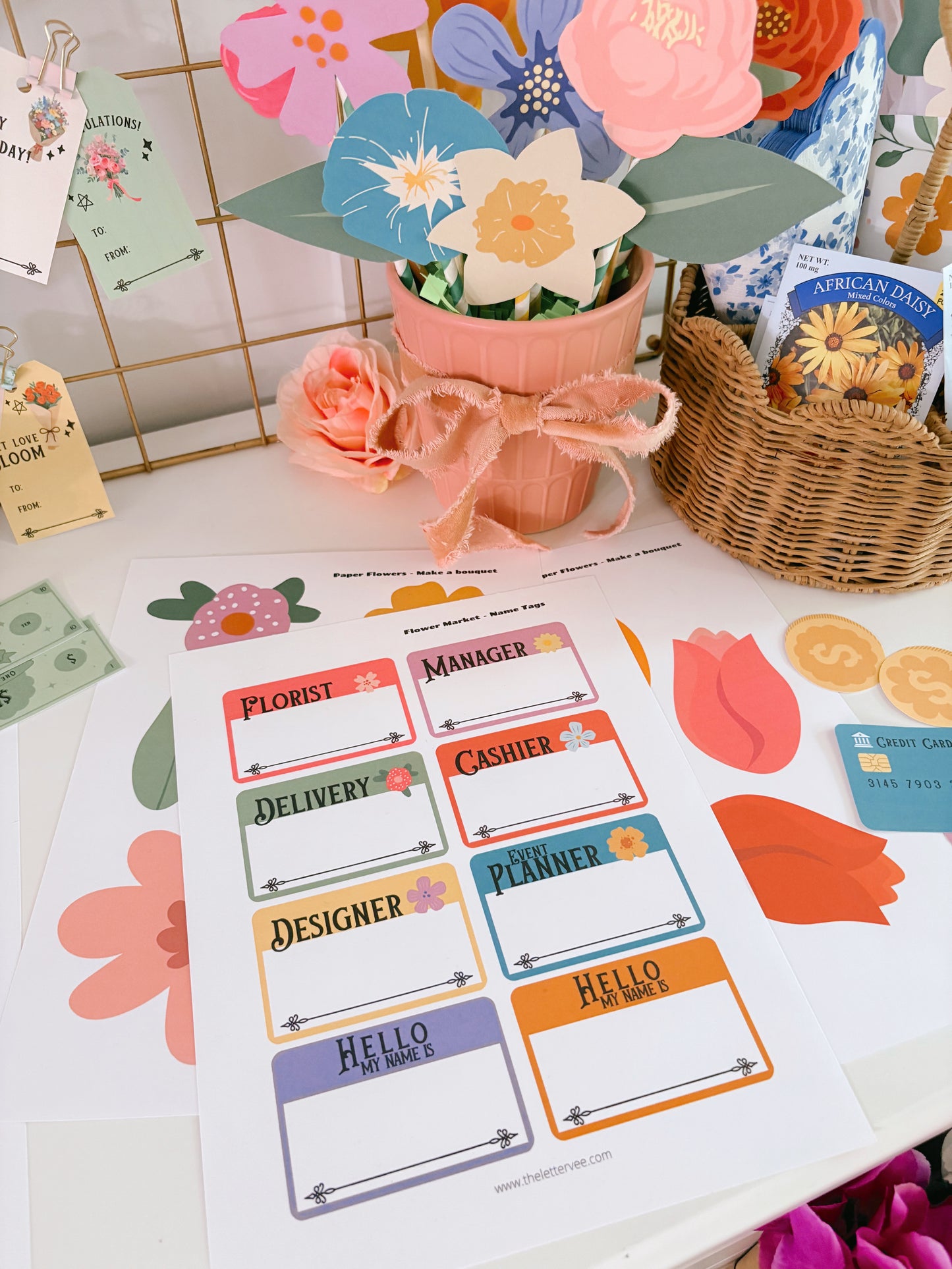 Flower Market Pretend Play Collection | Printable Play