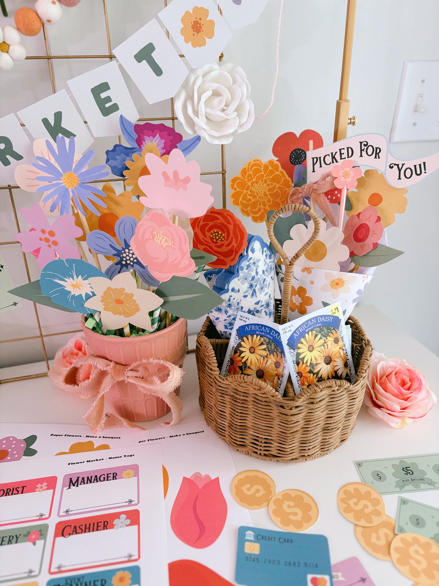 Flower Market Pretend Play Collection | Printable Play