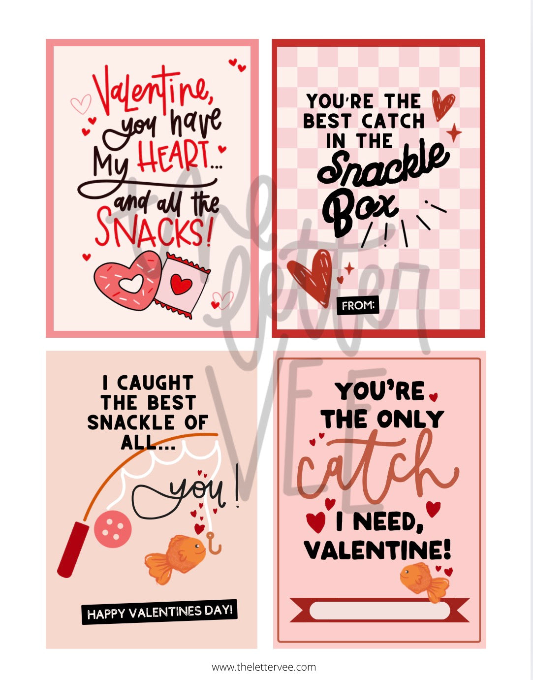 Snackle Box Valentine tags | printable tags