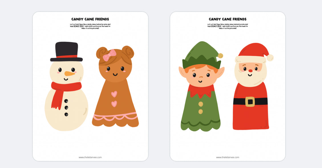 Candy Cane Friends| Printable Craft