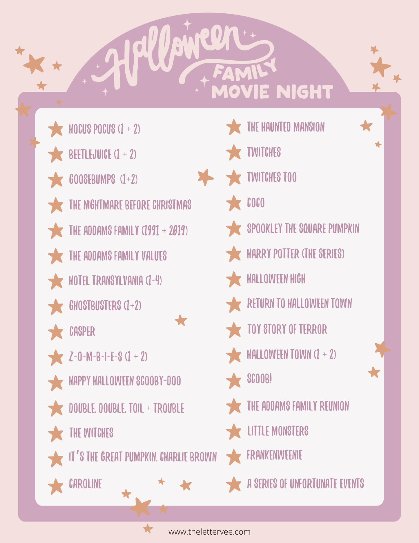 Family Friendly Movie Night Halloween Edition | Freebie