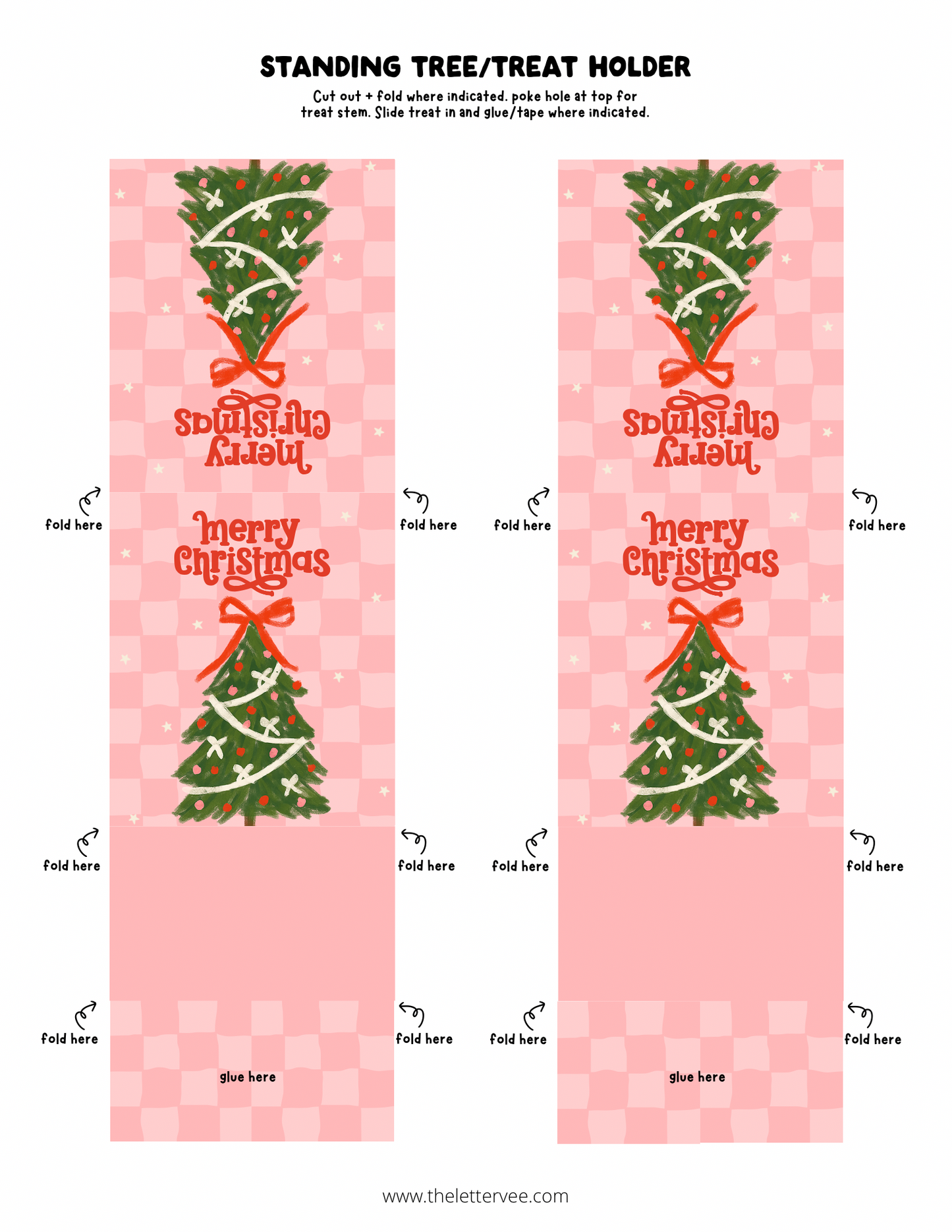 Standing Tree Treat Holders| Printable gift holder