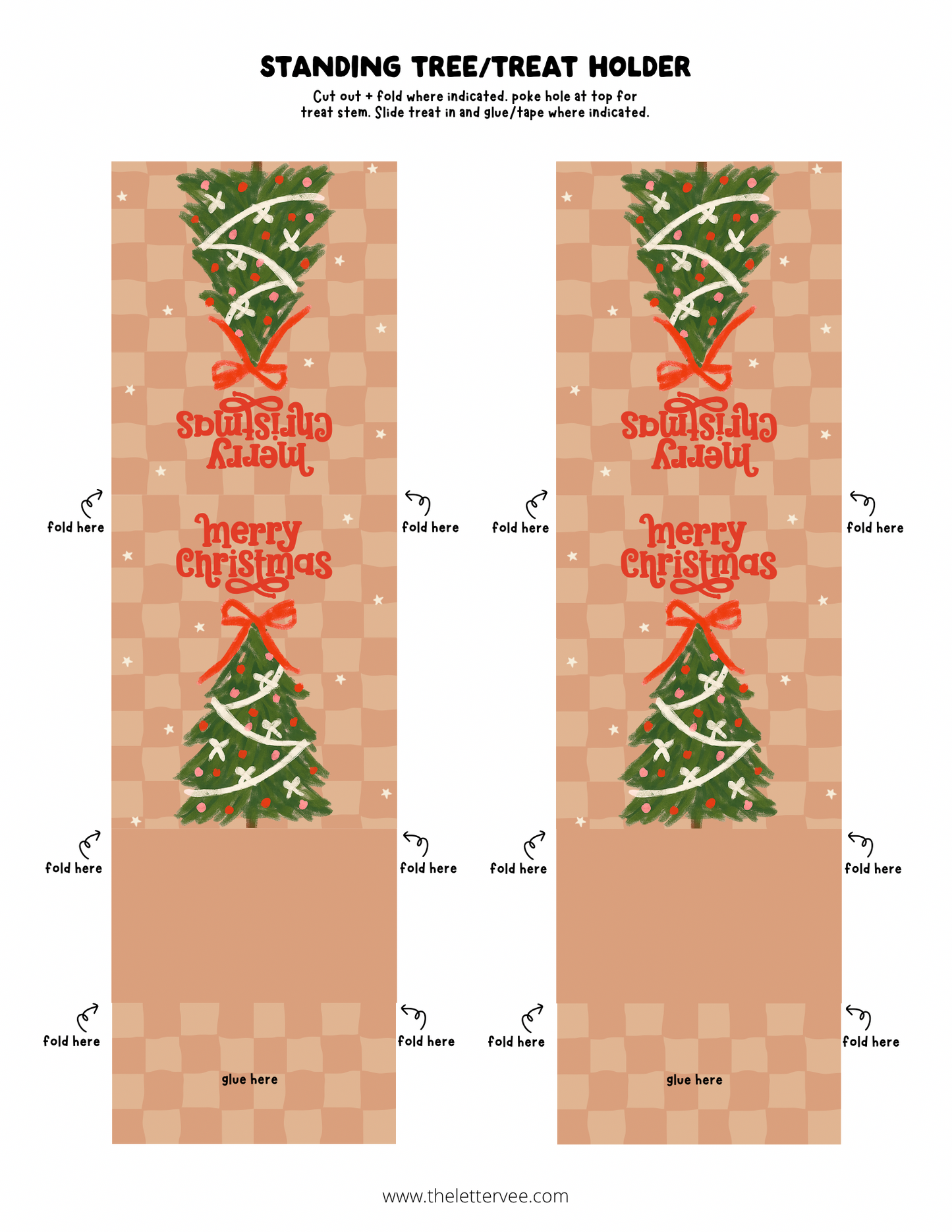 Standing Tree Treat Holders| Printable gift holder