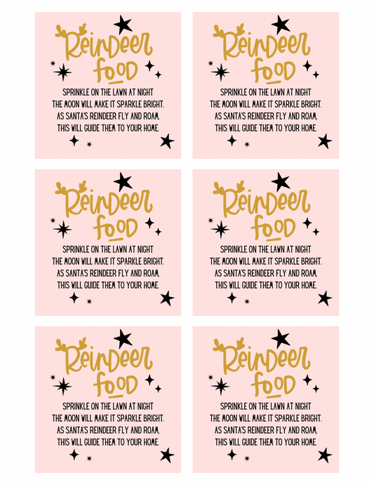 Reindeer food tags | printable tags