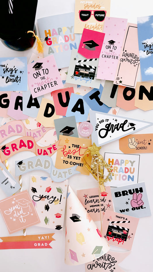 Colorful Graduation Collection | Printable Flags + Tags