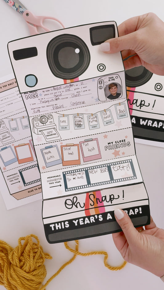 Snap Shot end of the year memory craft | printable activity page