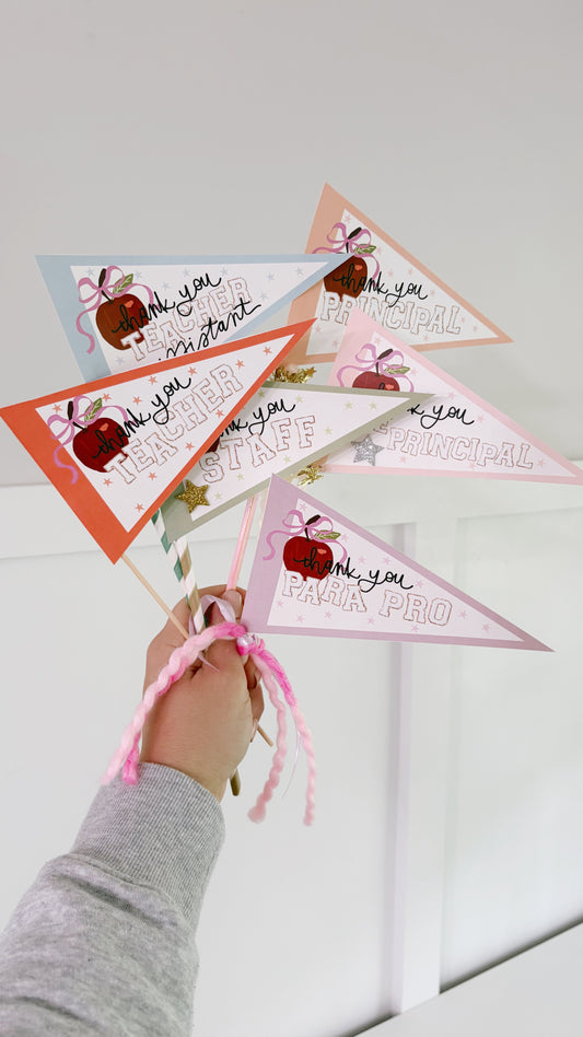 Teacher Appreciation tags + flags