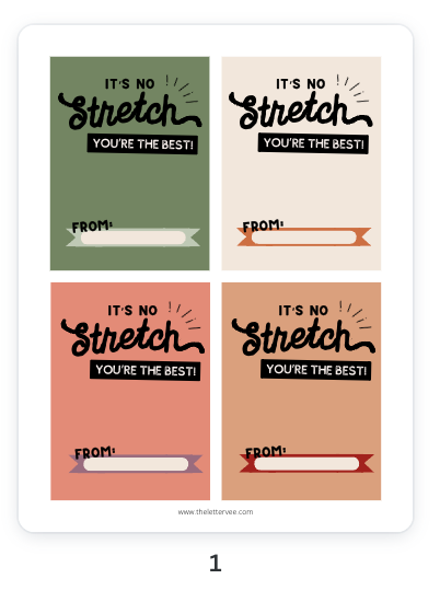 It's no Stretch Valentines | Printable Valentines