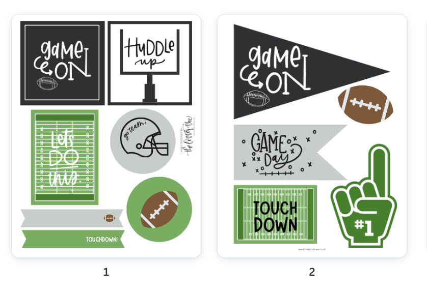 Game Day prints | Football flags and tags