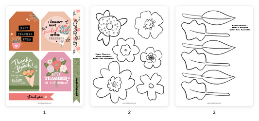 Teacher Appreciation DIY coloring bouquet & tags | 2024 Collection