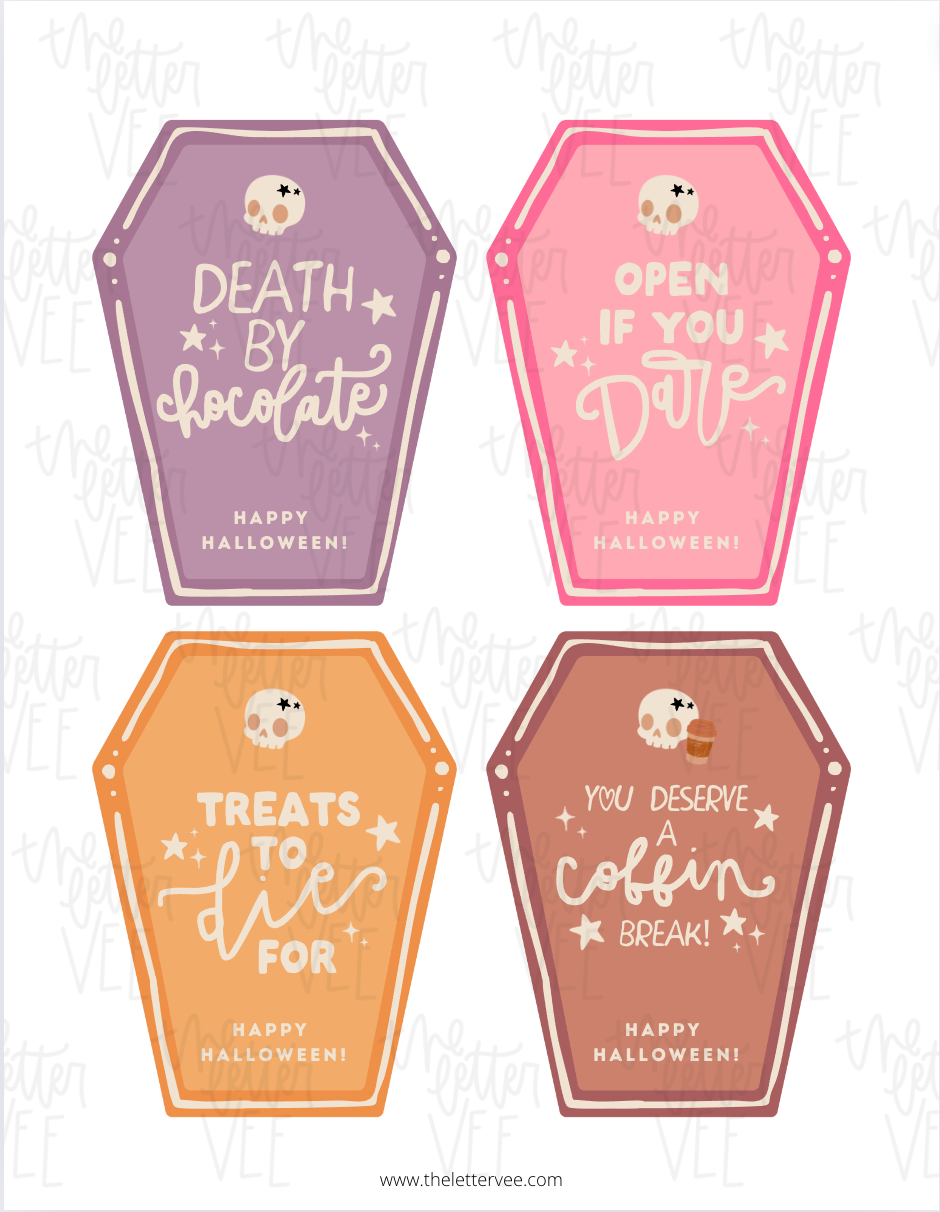 Halloween Coffin Tag | Printable tags