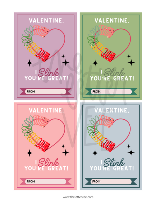 I SLINK you're great Valentines | Printable Valentines