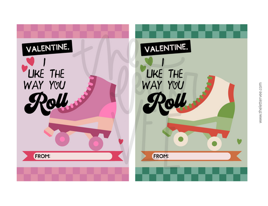 Rollerskate Valentines | Printable Valentines