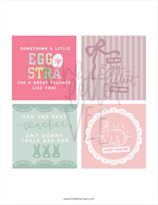 Teacher easter tags| Printable Gift