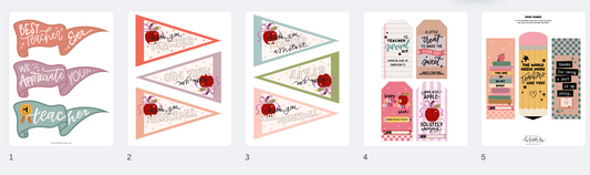 Teacher Appreciation tags + flags