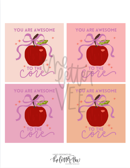 You are Awesome to the Core | Teacher Appreciation Tags