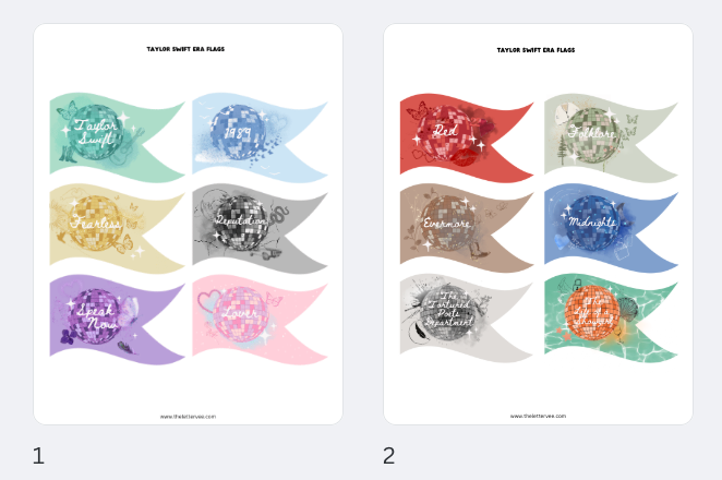 Taylor Swift Eras flags | Printable flags/pennants