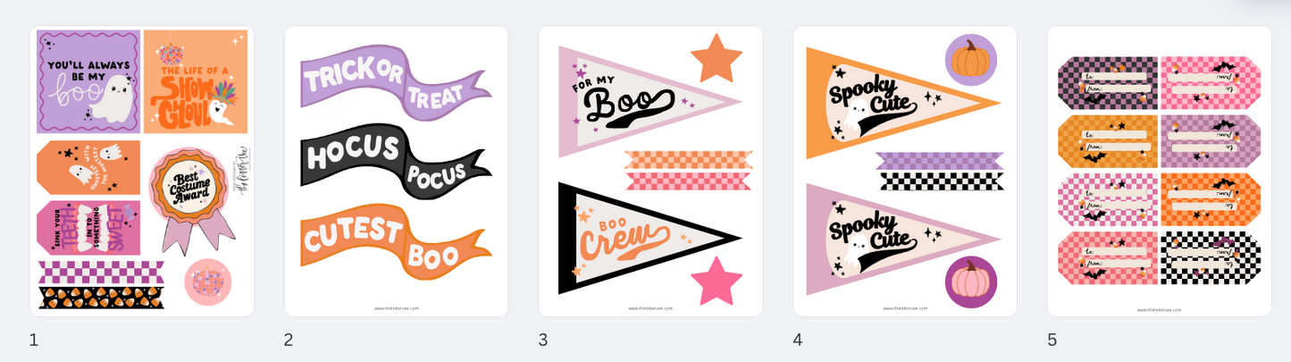 Halloween Vol. 5 Flag + Tags | Printable Flags and Tags