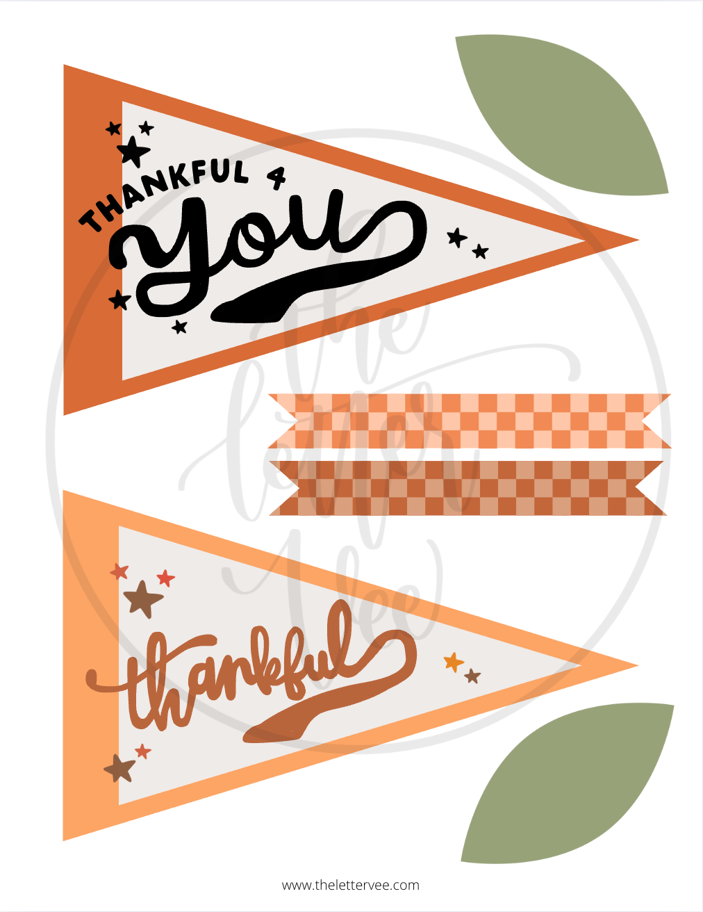 Thanksgiving Vol.5 Flags + Tags | Printable Flags and Tags