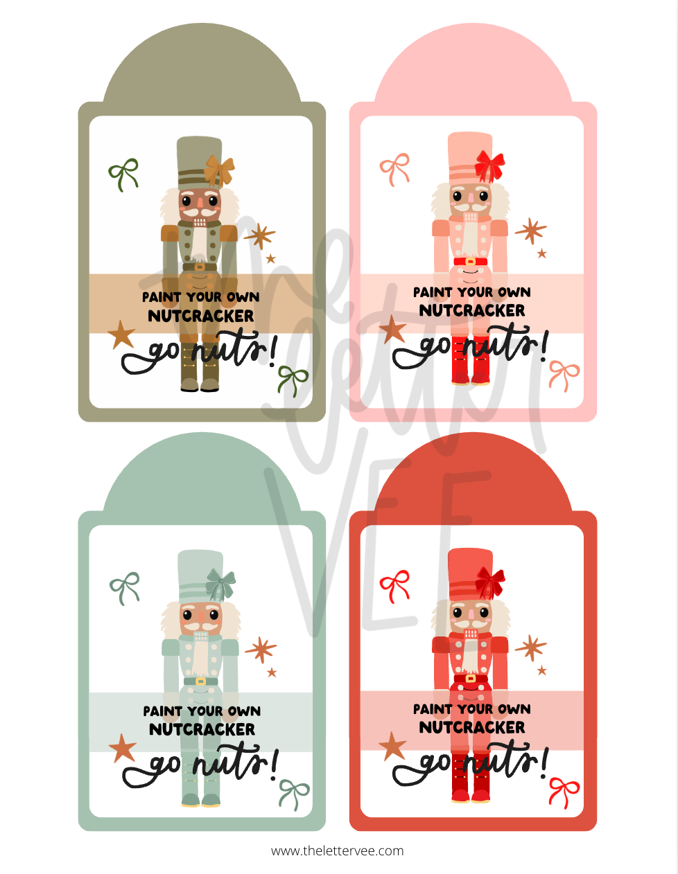Paint a Nutcracker tags | Printable Tags