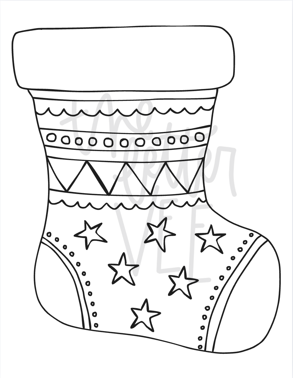 Stocking Coloring Craft | Printable Craft Activity