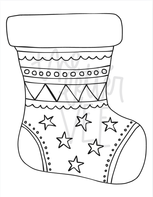 Stocking Coloring Craft | Printable Craft Activity