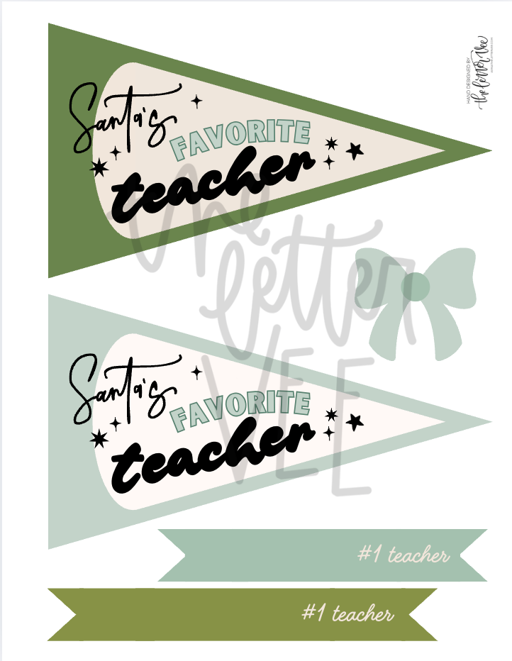 Christmas Teacher Tags + Flags | Teacher Appreciation Printables