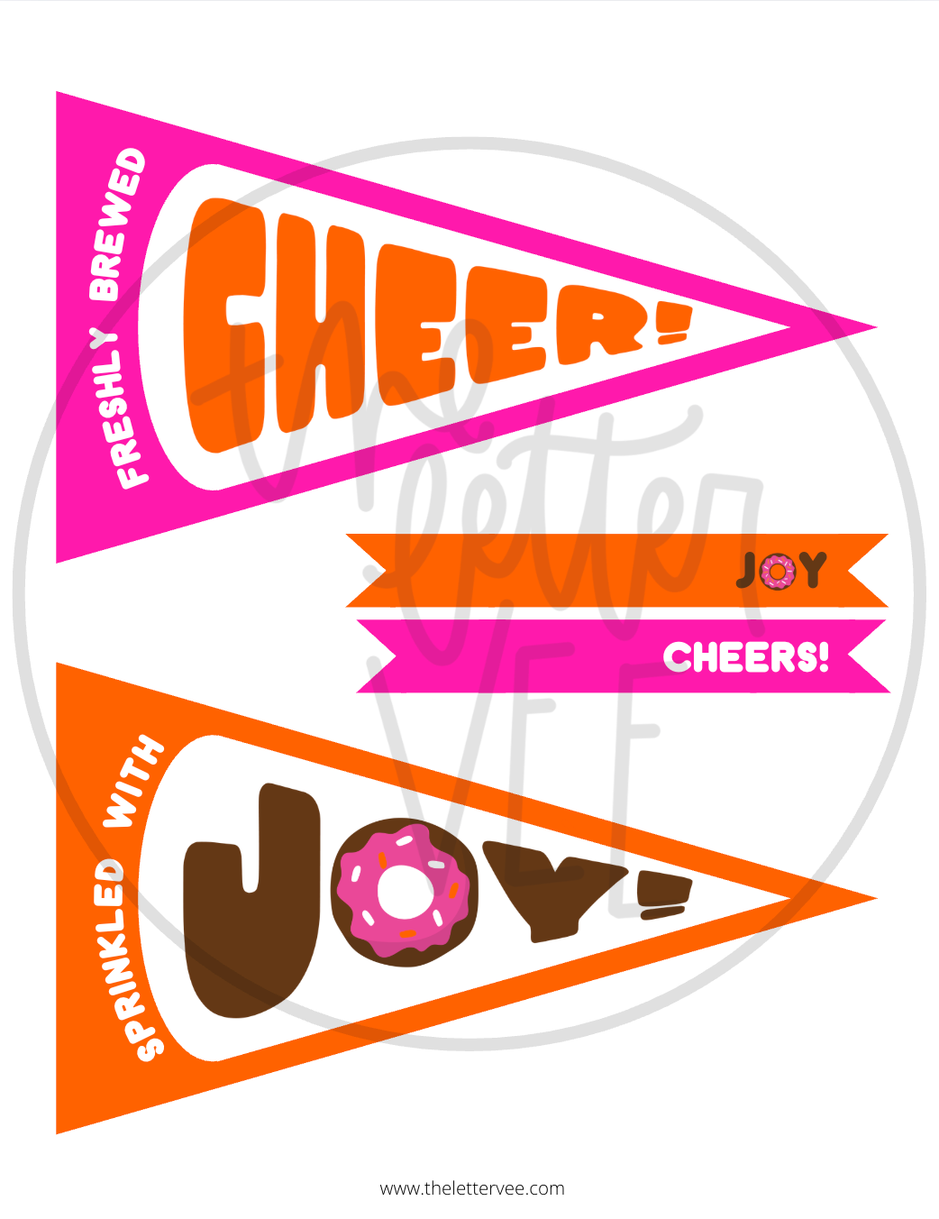 Dunkin' Donuts gift tags and flags | printable gift tags