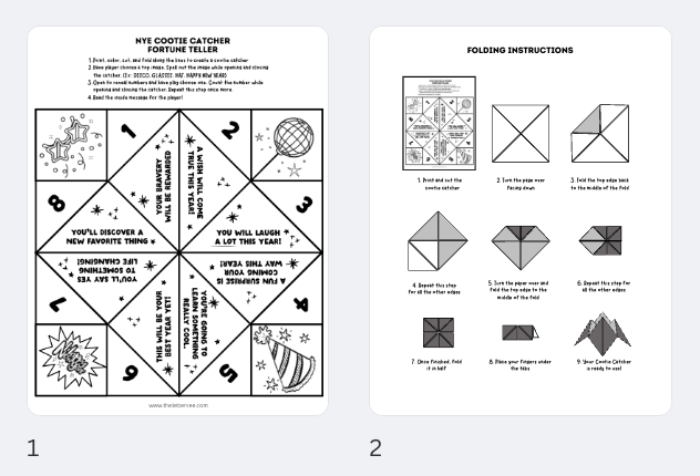 New Year's Cootie Catcher/Fortune Teller | Printable Activity
