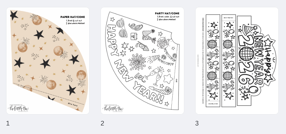 New Year's Party Hats | Printable Activity