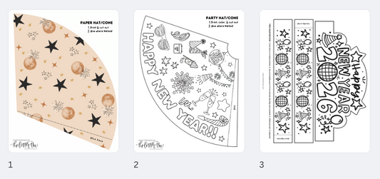 New Year's Party Hats | Printable Activity