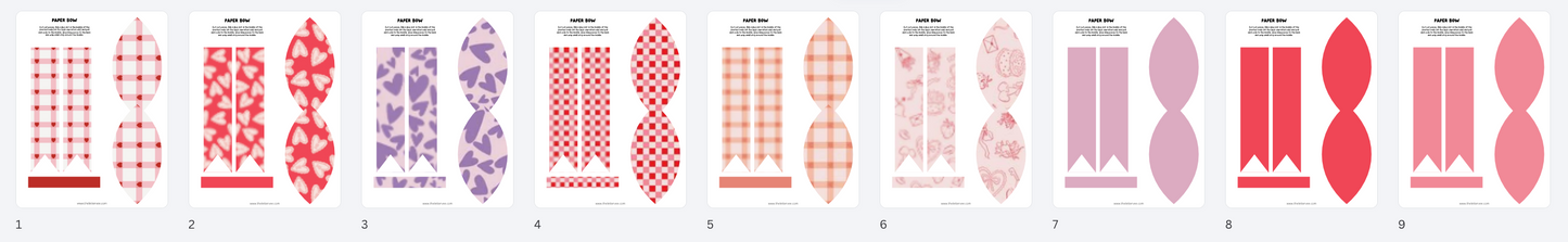 Valentine Paper Bows | Printable Bows