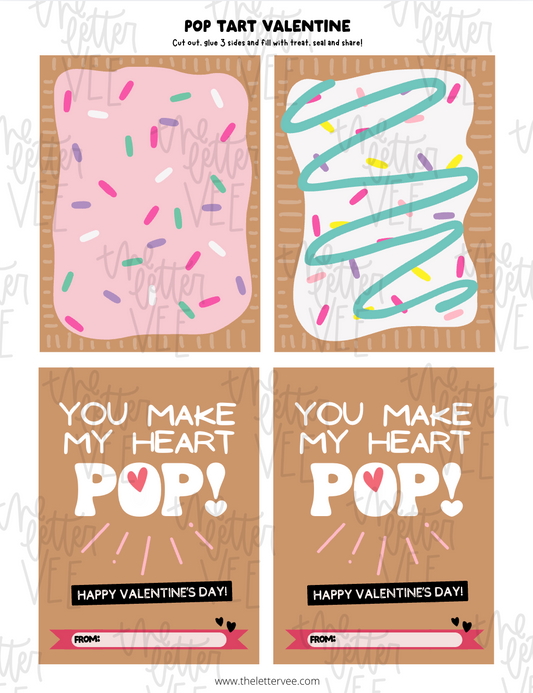 Pop Tart Valentines | Printable Valentines