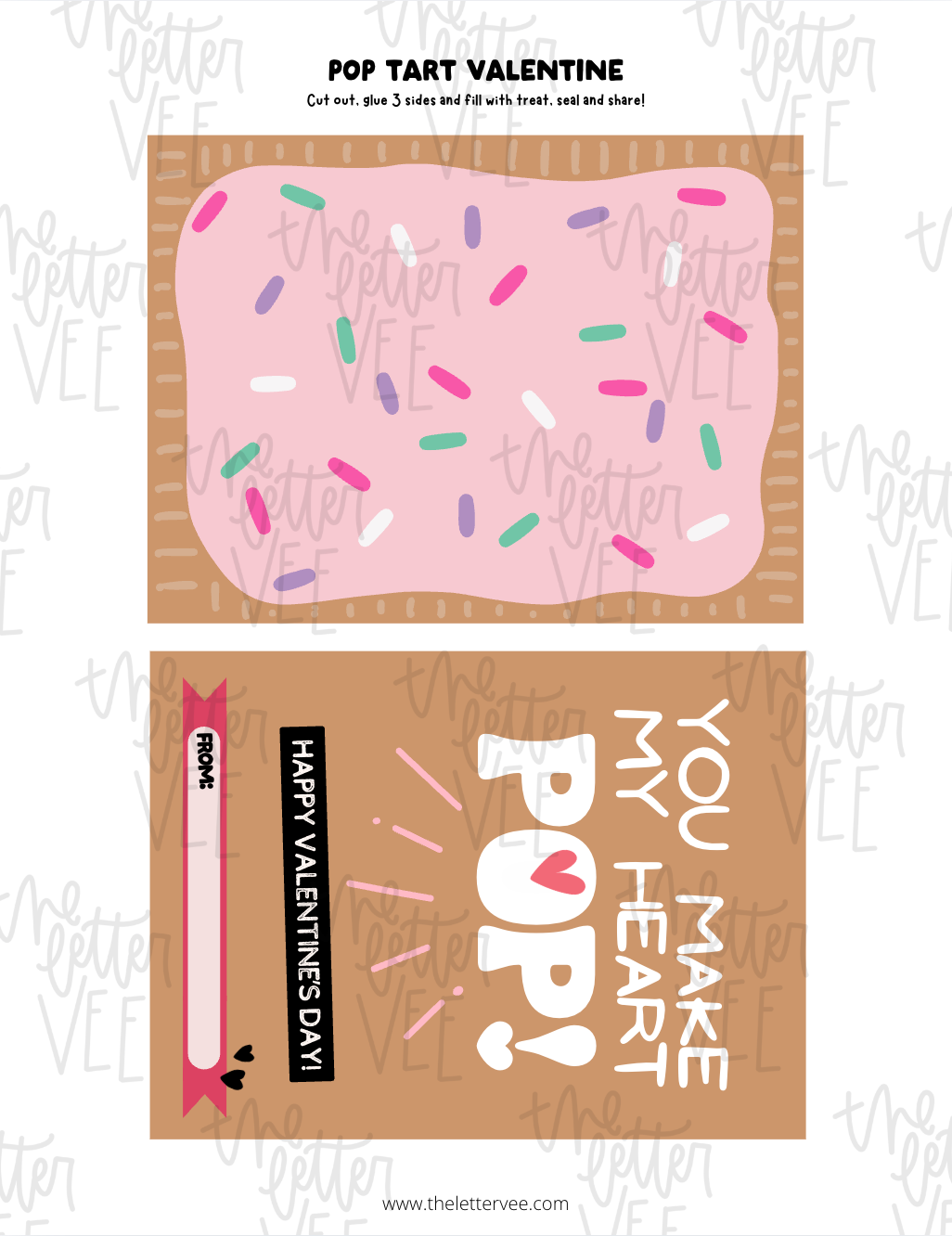 Pop Tart Valentines | Printable Valentines