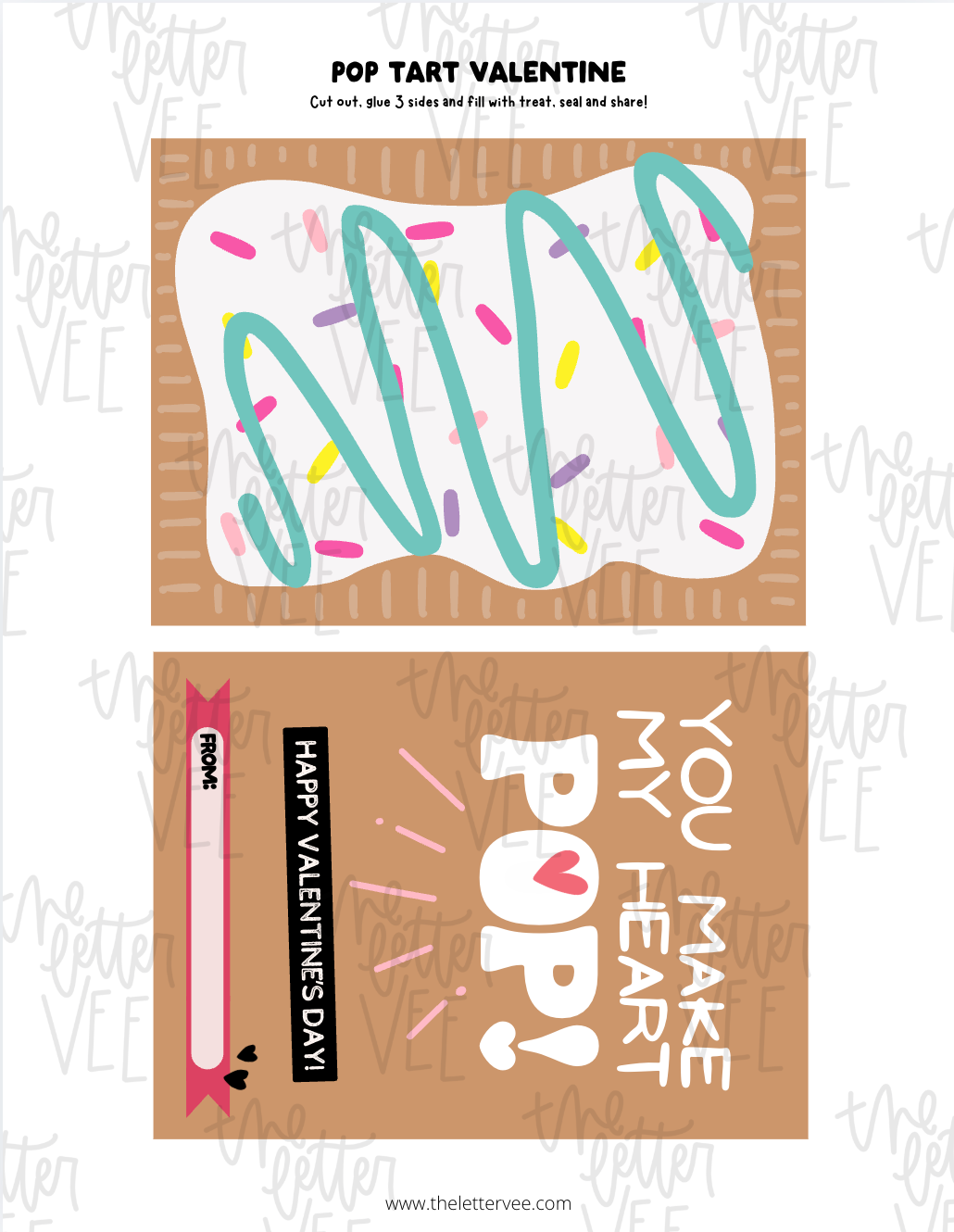 Pop Tart Valentines | Printable Valentines