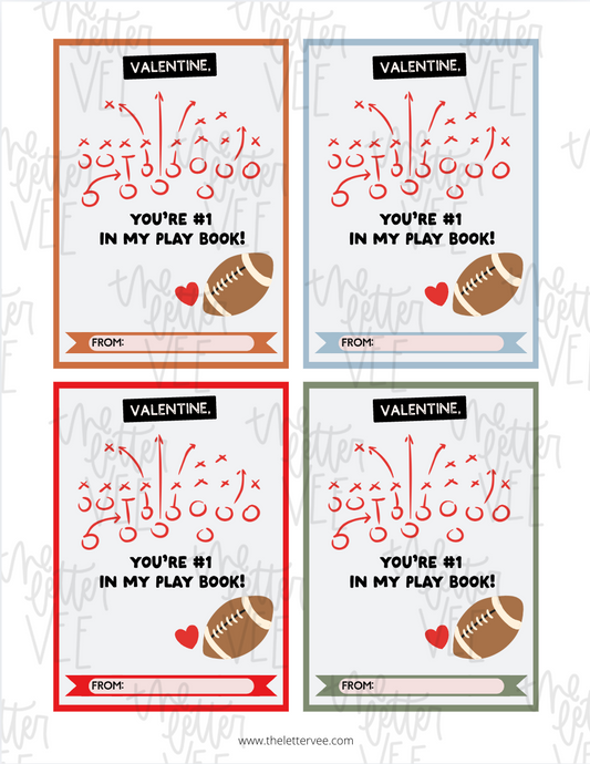 Football Playbook Valentines | Printable Valentines