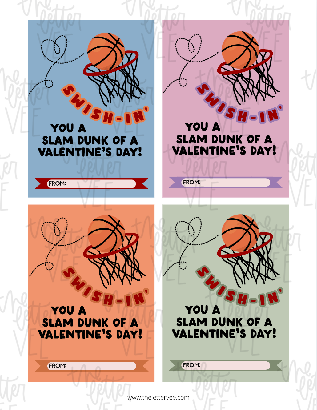 Basketball Swishin' Valentines | Printable Valentines
