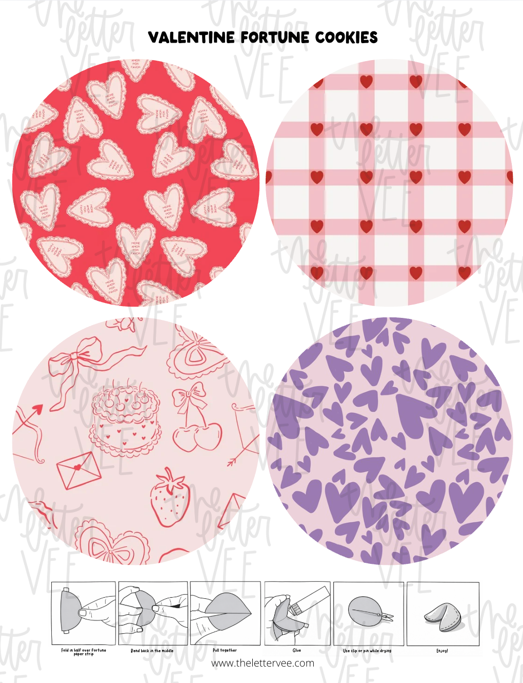 Paper Fortune Cookie Valentines | Printable Valentines