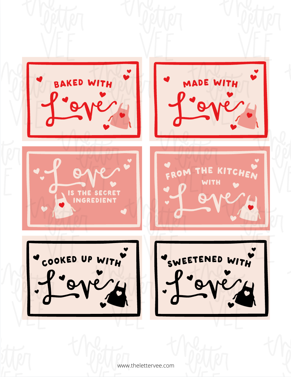 Valentine Baking/Apron Tags | Printable Gift Tags