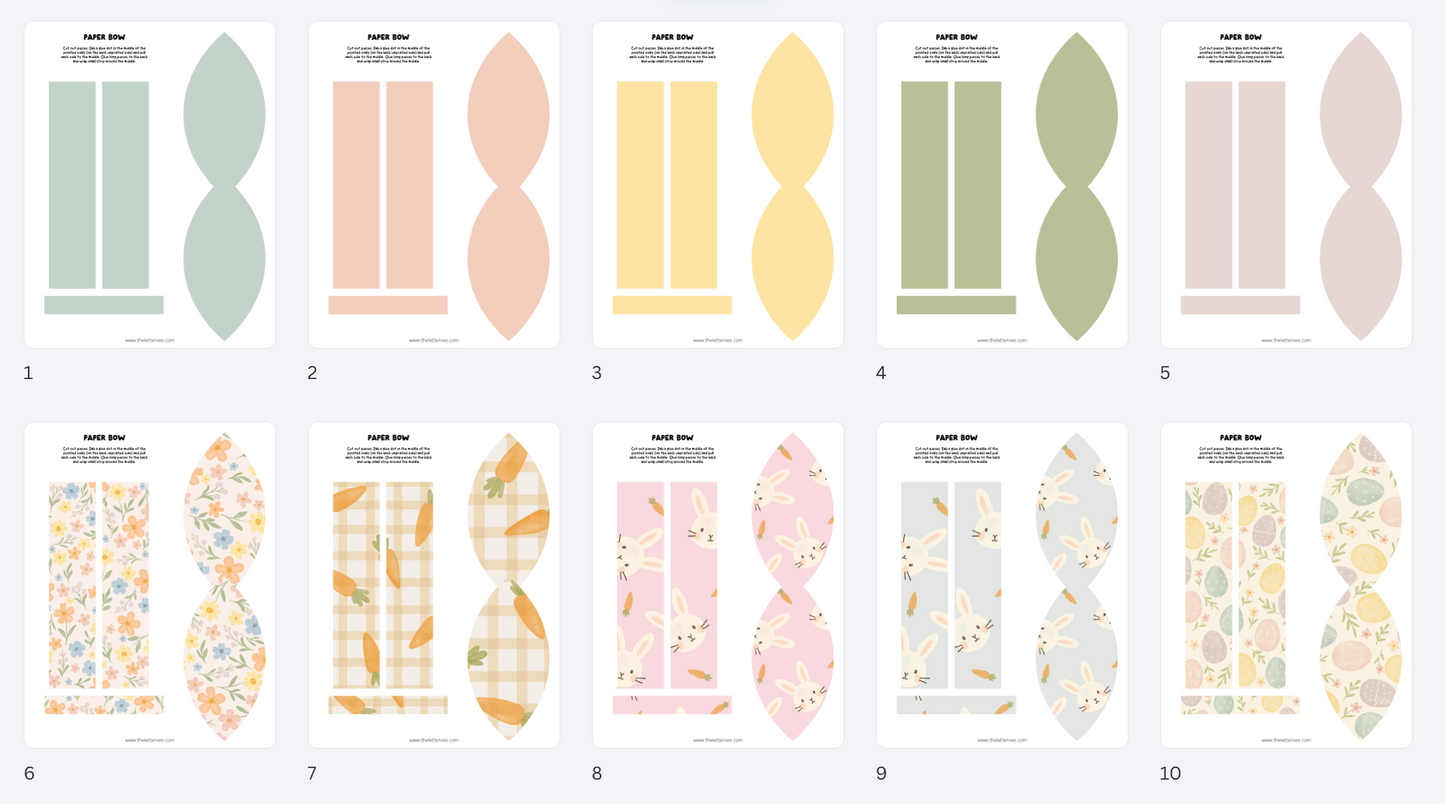 Easter/Spring Paper Bows | Printable Bows