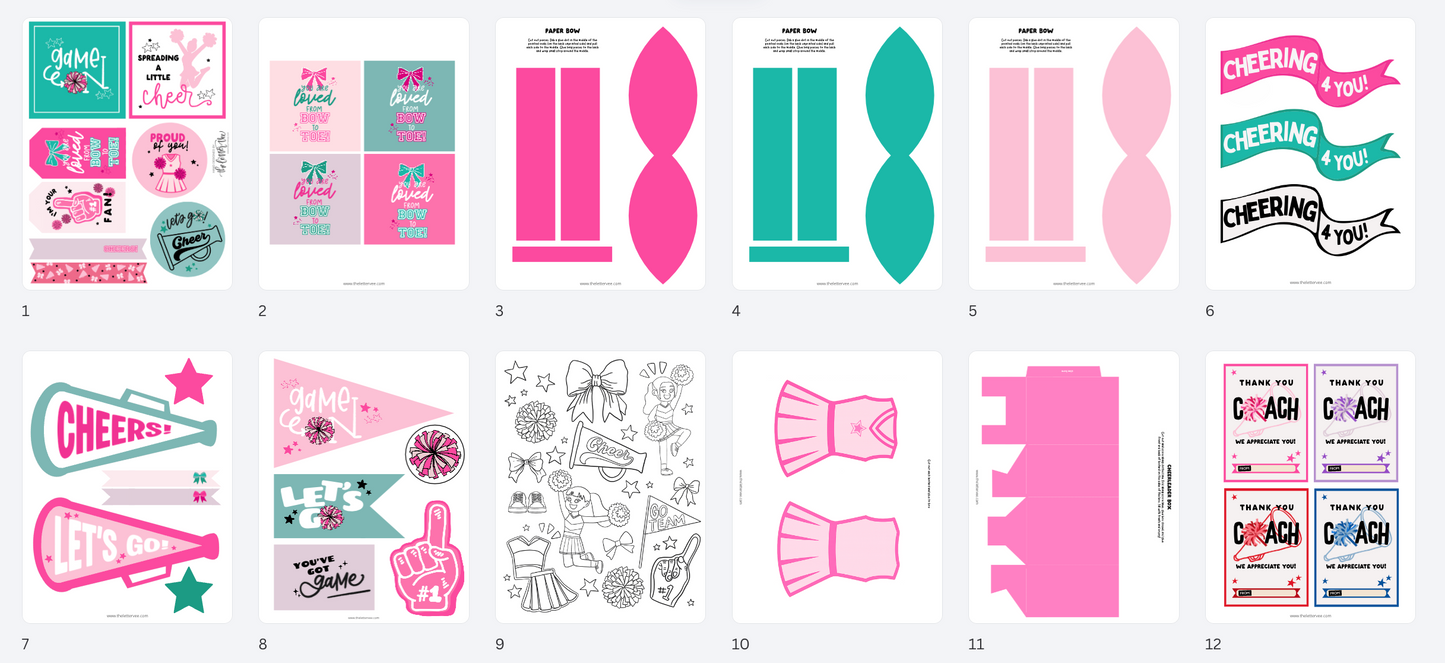 Cheerleading Party & Team Spirit Bundle | Printable Collection