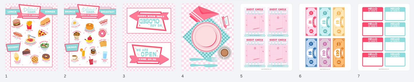 Delicious Diner Play Collection | Printable Play