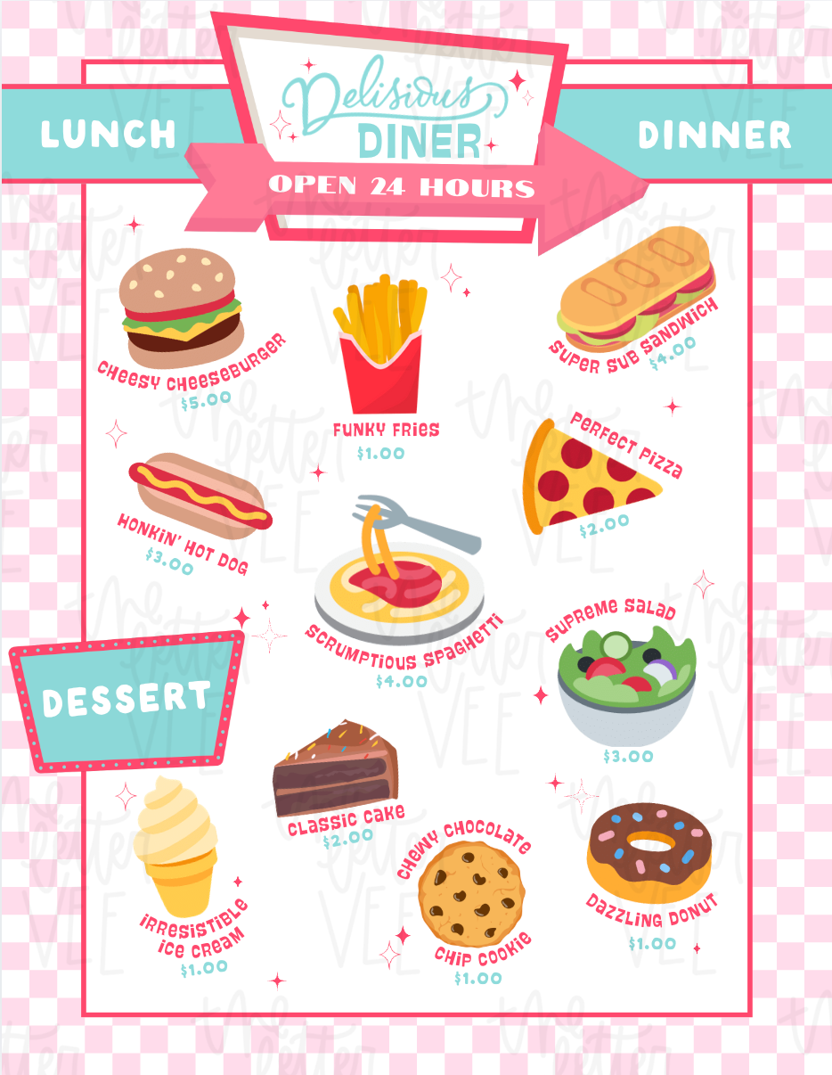 Delicious Diner Play Collection | Printable Play