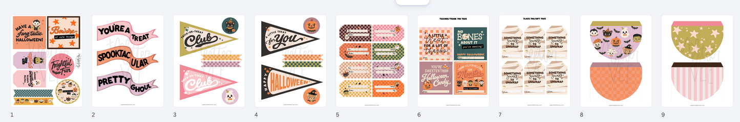 Halloween Vol. 6 Flags + Tags | Printable pennants and tags