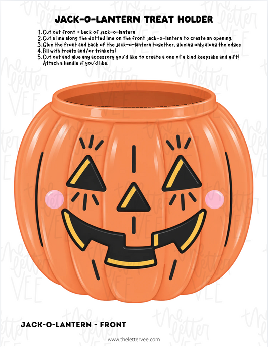 Jack-o'-Lantern Treat Basket | Printable Halloween Gift Holder