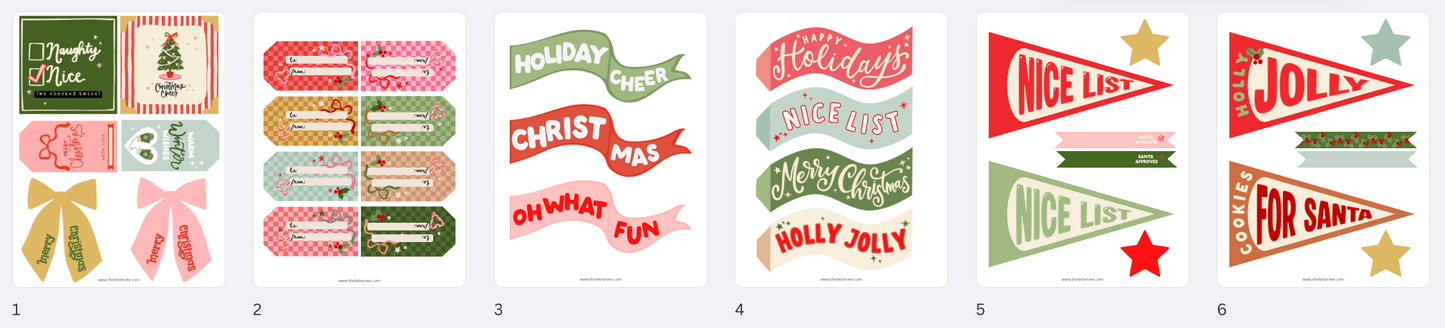 Christmas Vol. 5 Tags + Flags | Printable Flags and Tags
