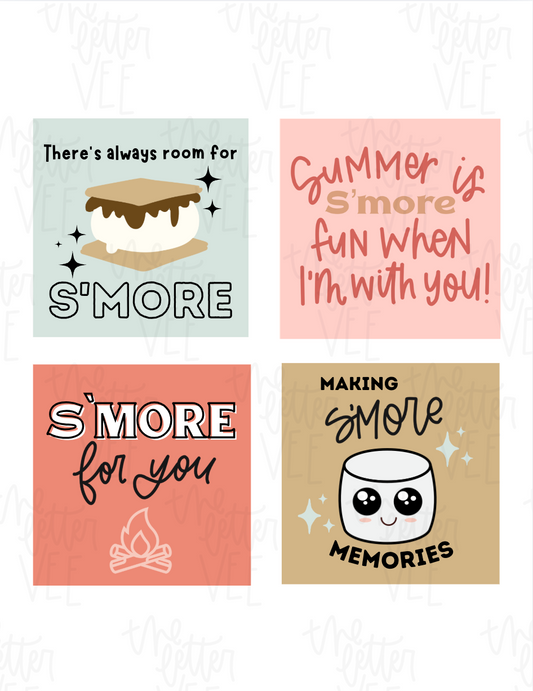 S'mores themed tags | Freebie