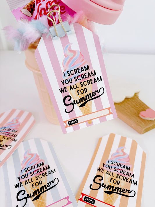 I scream, you scream, we all scream for SUMMER | printable tags