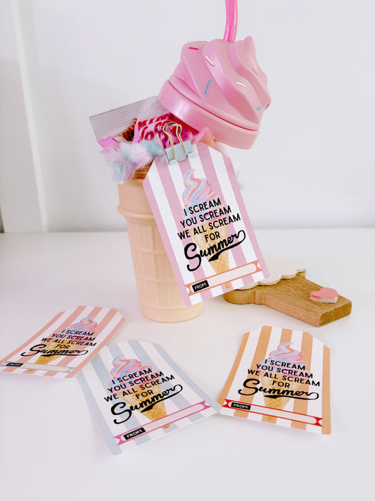 I scream, you scream, we all scream for SUMMER | printable tags